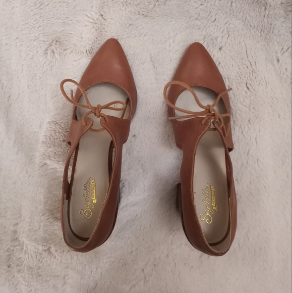 Seychelles Heritage Retro Dole Leather  Mary Jane Tie Front Stacked Block Heel - Picture 6 of 8